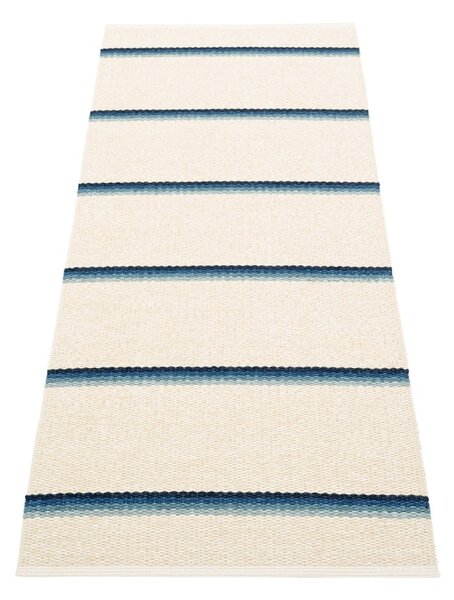 Covor tip traversă pentru interior și exterior albastru/crem 70x180 cm Olle Blue Vanilla – Pappelina
