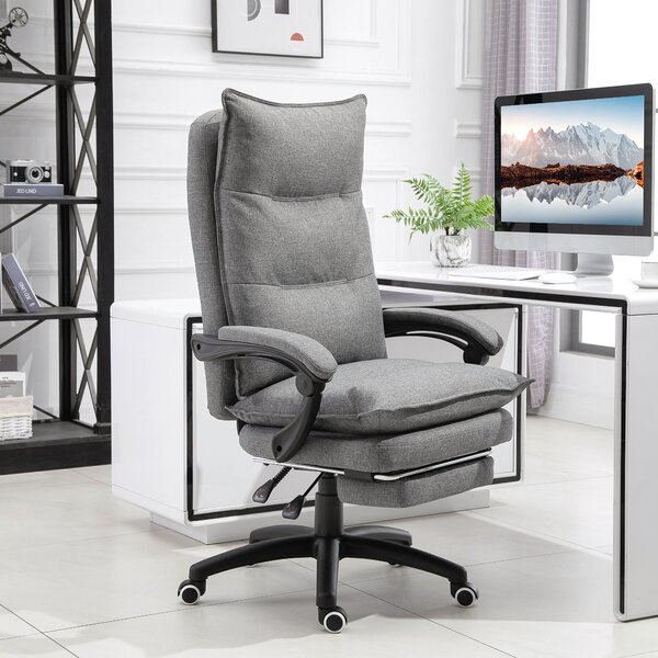 Scaun de birou ergonomic Vinsetto cu inclinare si masaj in 6 Puncte, inaltime reglabila, 70x62x120-130 cm, Gri | Aosom Romania