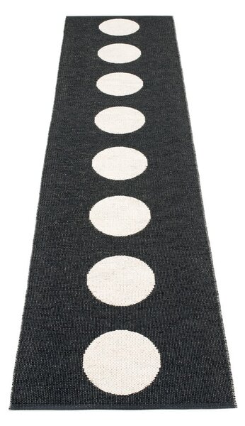 Covor tip traversă pentru interior și exterior alb-negru 70x300 cm Vera Black – Pappelina