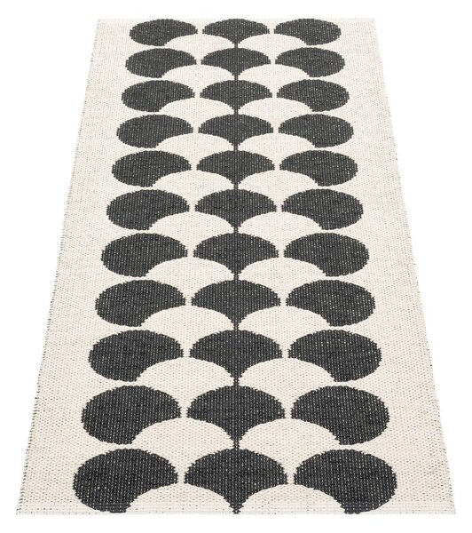 Covor tip traversă pentru interior și exterior negru/crem 70x150 cm Poppy Black Vanilla – Pappelina