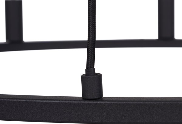 Lampa suspendată industrială neagră cu 7 lumini - Knight
