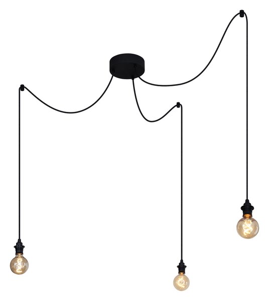Lampa suspendată de exterior neagră cu 3 lumini IP44 - Cava