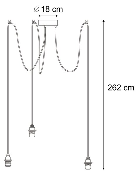 Lampa suspendată de exterior neagră cu 3 lumini IP44 - Cava
