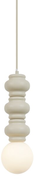 Lampă pandantiv retro bej cu sticlă mată - Fedde