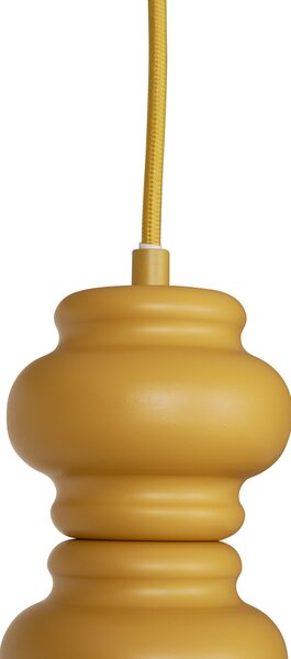 Lampă pendantă retro galben muștar cu sticlă mată 3 lumini - Fedde