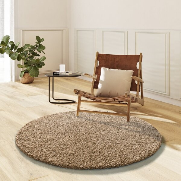 Covor maro deschis rotund ø 130 cm Norge – Universal