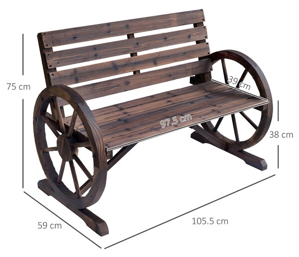 Banca din Lemn pentru gradina Outsunny , stil country, 105.5x56x75cm | Aosom Romania