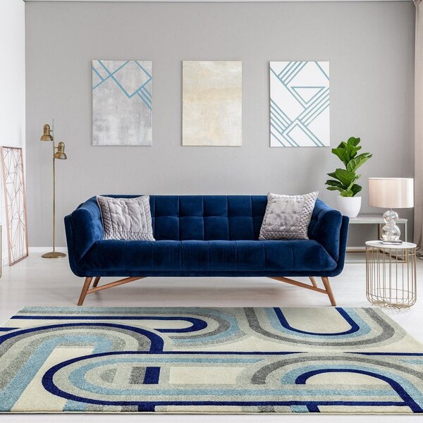 Covor albastru prăfuit 120x170 cm Nova Retro Blue – Asiatic Carpets