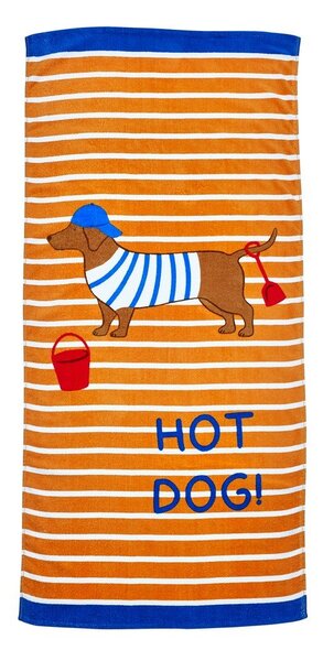 Prosop de plajă portocaliu din bumbac 76x160 cm Hot Dog – Catherine Lansfield