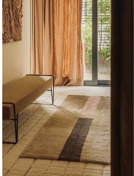 Covor tip traversă țesut manual din lână 80x230 cm Chroma Dusty Pink – Lorena Canals