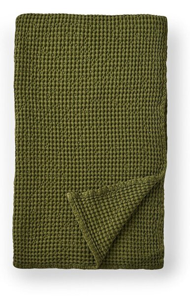 Pătură verde din bumbac 150x200 cm Jaipur Chunky Waffle – Pineapple Elephant