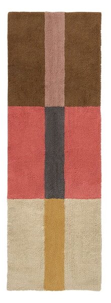 Covor tip traversă țesut manual din lână 80x230 cm Chroma Spiced Coral – Lorena Canals