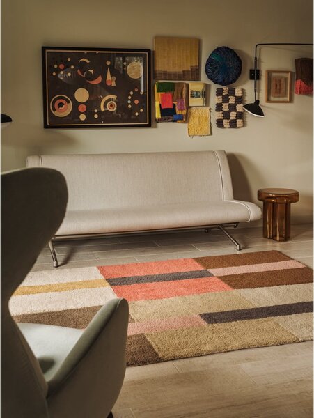 Covor tip traversă țesut manual din lână 80x230 cm Chroma Spiced Coral – Lorena Canals