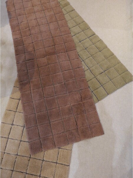 Covor tip traversă bej țesut manual din lână 80x230 cm Mosaic Sandstone – Lorena Canals