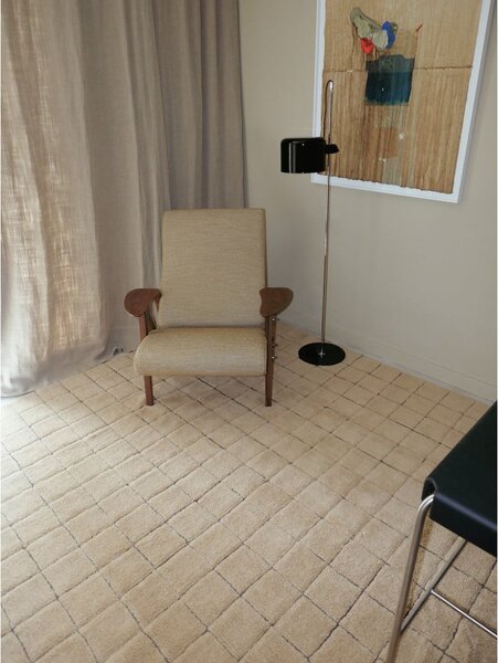 Covor tip traversă chihlimbar țesut manual din lână 80x230 cm Mosaic Amber – Lorena Canals