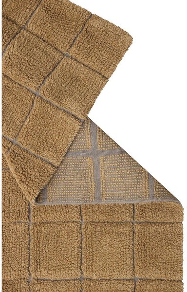 Covor tip traversă galben ocru țesut manual din lână 80x230 cm Mosaic Ochre – Lorena Canals