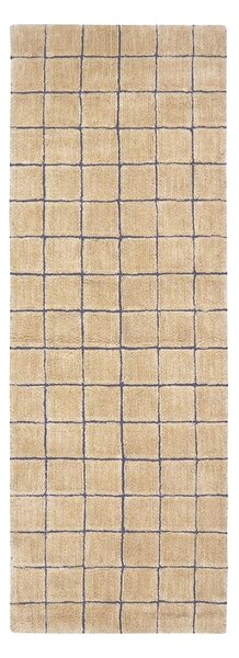 Covor tip traversă chihlimbar țesut manual din lână 80x230 cm Mosaic Amber – Lorena Canals