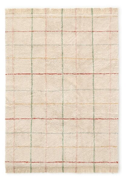 Covor crem lavabil, țesut manual din bumbac 90x130 cm Color Lines – Lorena Canals