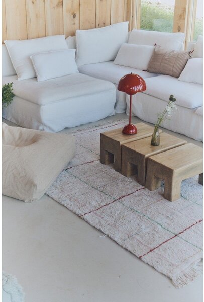 Covor crem lavabil, țesut manual din bumbac 90x130 cm Color Lines – Lorena Canals