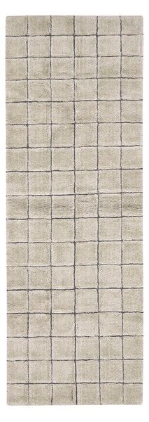 Covor tip traversă bej țesut manual din lână 80x230 cm Mosaic Sandstone – Lorena Canals