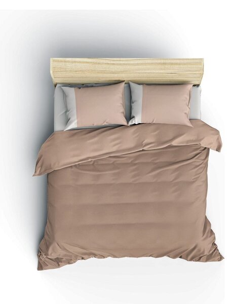 Set lenjerie de pat dublu Plain, bumbac ranforce 100%, crem, 200 x 220