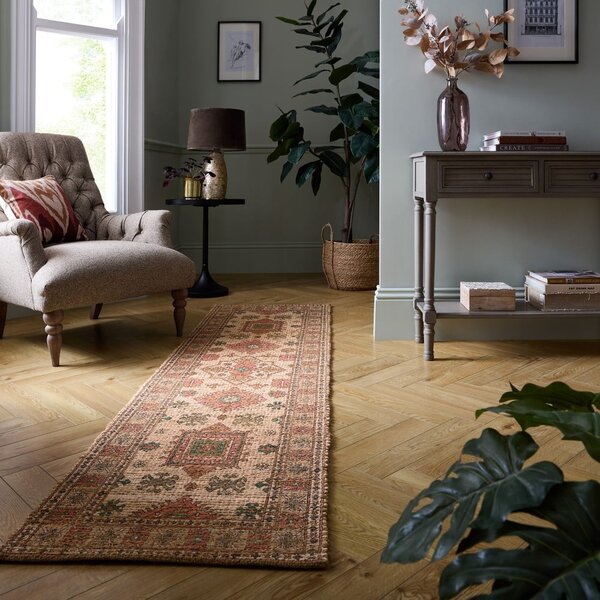 Covor roz/teracotă țesut manual din amestec de iută 60x230 cm Lana Jute – Flair Rugs