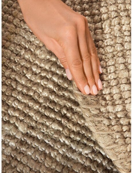 Covor crem rotund din iută ø 200 cm Bouclé Jaipur – Hanse Home