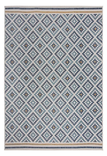 Covor pentru exterior și interior galben/albastru 120x170 cm Zia Trellis – Flair Rugs
