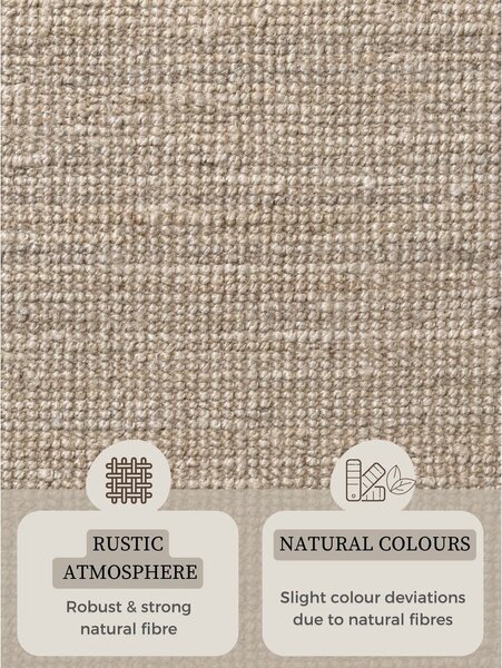 Covor crem rotund din iută ø 200 cm Bouclé Jaipur – Hanse Home