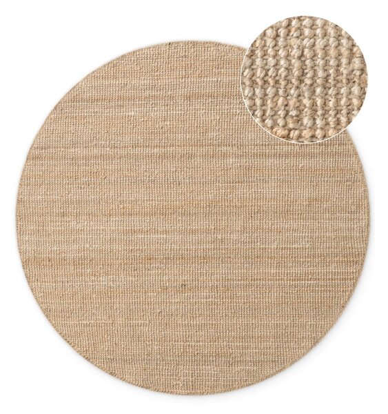 Covor în culoare naturală rotund din iută ø 160 cm Bouclé Jaipur – Hanse Home