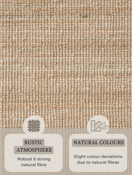Covor în culoare naturală rotund din iută ø 160 cm Bouclé Jaipur – Hanse Home