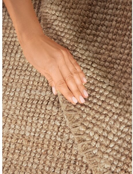 Covor în culoare naturală rotund din iută ø 160 cm Bouclé Jaipur – Hanse Home
