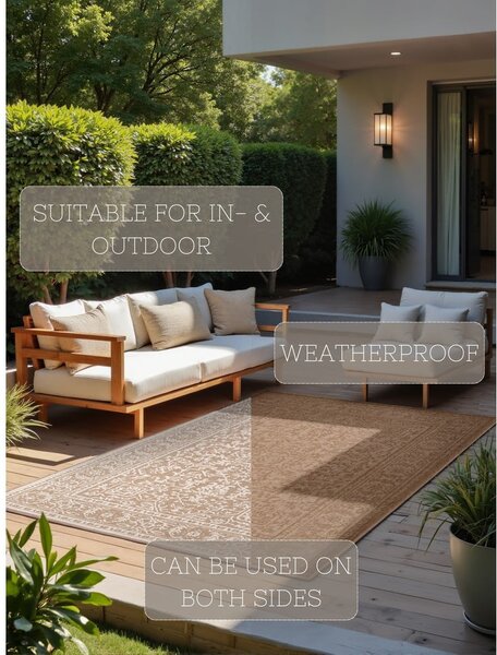Covor pentru exterior și interior bej/fildeș 120x170 cm Duet Kona – NORTHRUGS