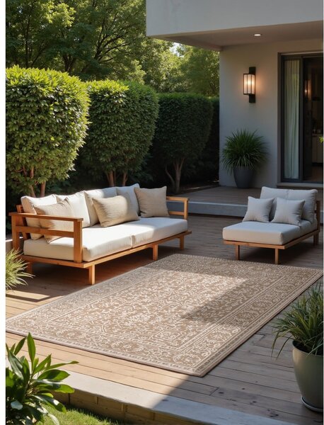 Covor pentru exterior și interior bej/fildeș 120x170 cm Duet Kona – NORTHRUGS