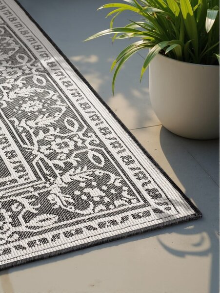 Covor pentru exterior și interior alb-negru 200x290 cm Duet Kona – NORTHRUGS