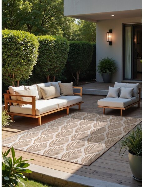 Covor pentru exterior și interior bej/fildeș 120x170 cm Duet Liora – NORTHRUGS