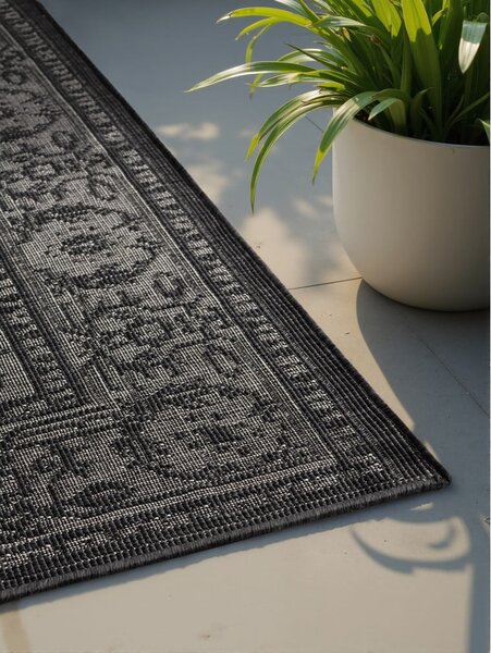 Covor pentru exterior și interior alb-negru 200x290 cm Duet Kona – NORTHRUGS