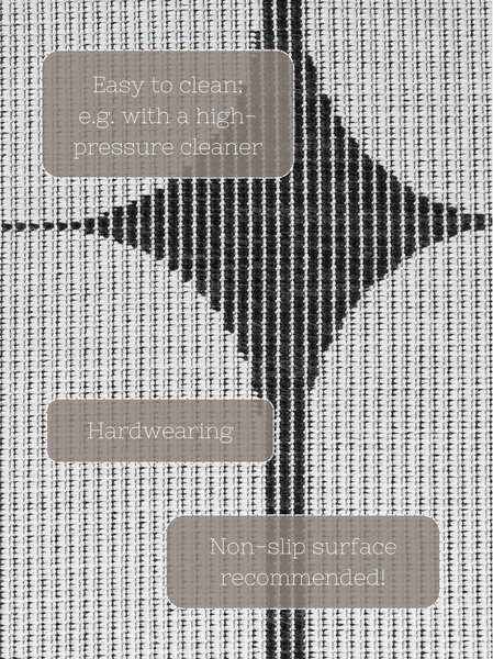 Covor pentru exterior și interior alb-negru rotund ø 160 cm Duet Bowen – NORTHRUGS
