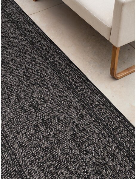 Covor tip traversă pentru interior și exterior alb-negru 80x250 cm Duet Kona – NORTHRUGS
