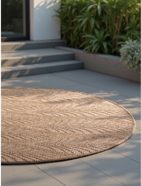 Covor pentru exterior și interior bej/fildeș rotund ø 160 cm Duet Liora – NORTHRUGS