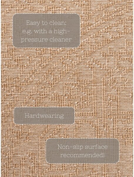 Covor pentru exterior și interior bej/fildeș rotund ø 160 cm Duet Kona – NORTHRUGS