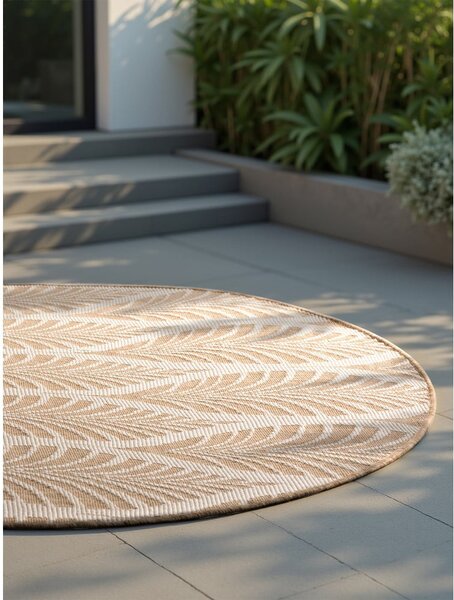 Covor pentru exterior și interior bej/fildeș rotund ø 160 cm Duet Liora – NORTHRUGS