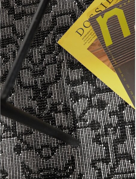 Covor pentru exterior și interior alb-negru rotund ø 160 cm Duet Kona – NORTHRUGS