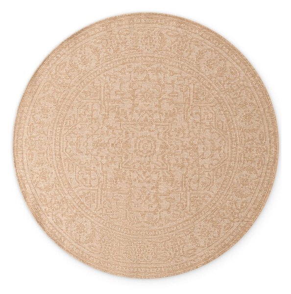 Covor pentru exterior și interior bej/fildeș rotund ø 160 cm Duet Kona – NORTHRUGS