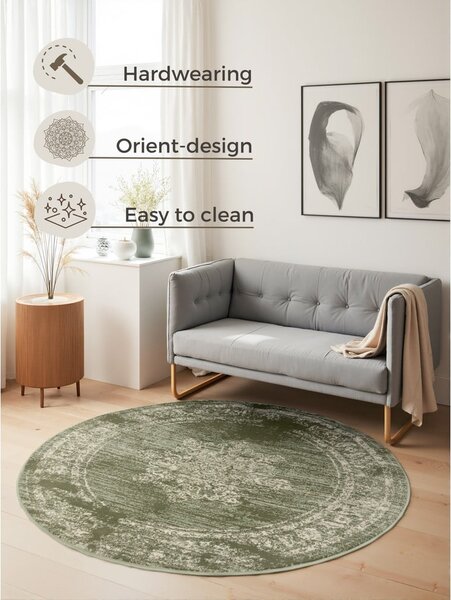 Covor verde rotund ø 120 cm Gloria Lydia – Hanse Home