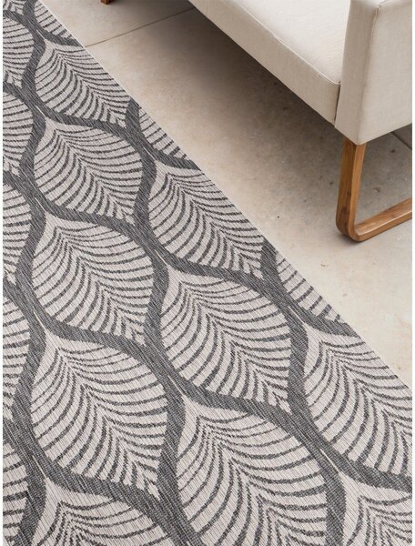Covor tip traversă pentru interior și exterior gri/fildeș 80x250 cm Duet Liora – NORTHRUGS