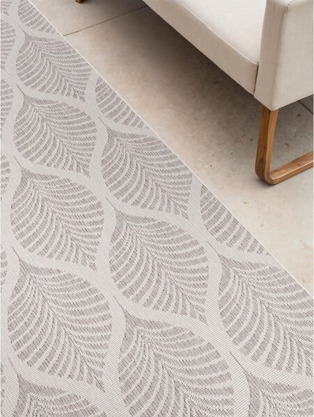 Covor tip traversă pentru interior și exterior gri/fildeș 80x250 cm Duet Liora – NORTHRUGS