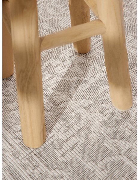 Covor pentru exterior și interior gri/fildeș rotund ø 160 cm Duet Kona – NORTHRUGS