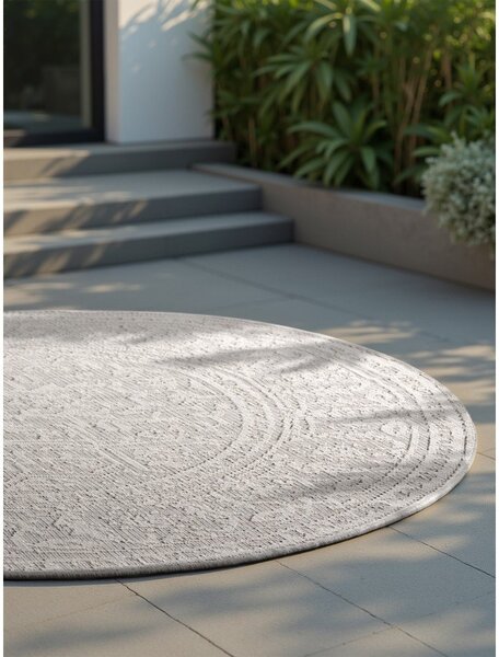 Covor pentru exterior și interior gri/fildeș rotund ø 160 cm Duet Kona – NORTHRUGS