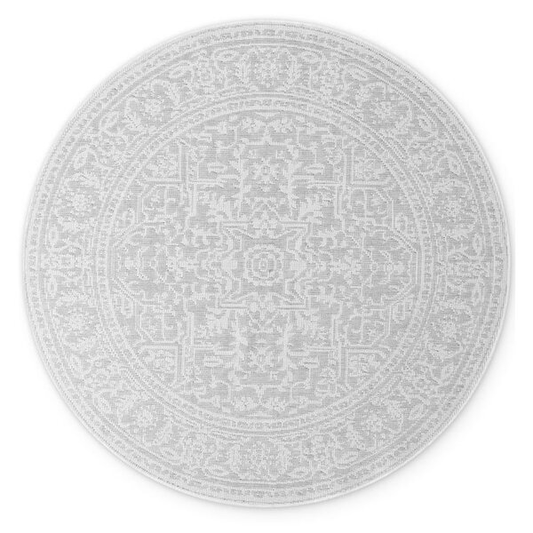 Covor pentru exterior și interior gri/fildeș rotund ø 160 cm Duet Kona – NORTHRUGS
